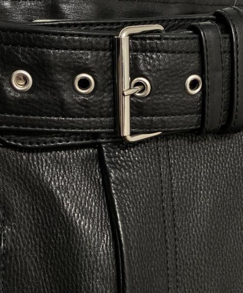 BALENCIAGA（バレンシアガ）BALENCIAGA (バレンシアガ) レザーバイカーパンツ ブラック サイズ:42の古着・服飾アイテム