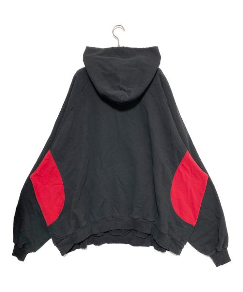 BALENCIAGA（バレンシアガ）BALENCIAGA (バレンシアガ) adidas (アディダス) Hoodie Large Fit ブラック×レッド サイズ:5の古着・服飾アイテム