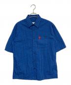 AMI Alexandre Mattiussiアミアレクサンドルマテュッシ）の古着「半袖シャツ」｜ブルー×ブラック