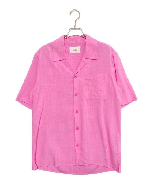 AMI Alexandre Mattiussi（アミアレクサンドルマテュッシ）AMI Alexandre Mattiussi (アミアレクサンドルマテュッシ) 半袖オープンカラーシャツ ピンク サイズ:38の古着・服飾アイテム
