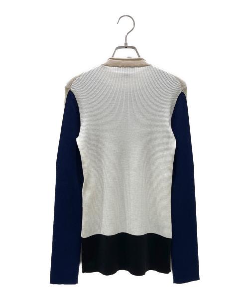 LOUIS VUITTON（ルイ ヴィトン）LOUIS VUITTON (ルイ ヴィトン) LVロゴ切替タイトニット ネイビー×ブラック サイズ:Sの古着・服飾アイテム