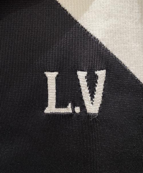 LOUIS VUITTON（ルイ ヴィトン）LOUIS VUITTON (ルイ ヴィトン) LVロゴ切替タイトニット ネイビー×ブラック サイズ:Sの古着・服飾アイテム