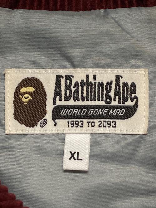 A BATHING APE（ア ベイシング エイプ）A BATHING APE (ア ベイシング エイプ) コーデュロイバーシティジャケット バーガンディー サイズ:XLの古着・服飾アイテム