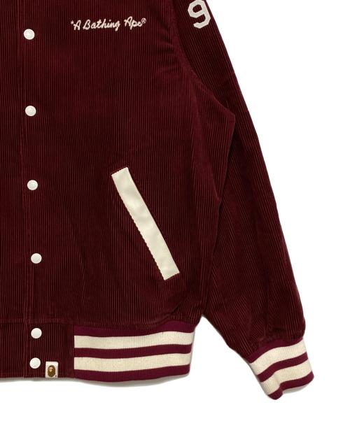 A BATHING APE（ア ベイシング エイプ）A BATHING APE (ア ベイシング エイプ) コーデュロイバーシティジャケット バーガンディー サイズ:XLの古着・服飾アイテム