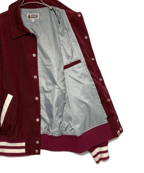 A BATHING APE（ア ベイシング エイプ）A BATHING APE (ア ベイシング エイプ) コーデュロイバーシティジャケット バーガンディー サイズ:XLの古着・服飾アイテム