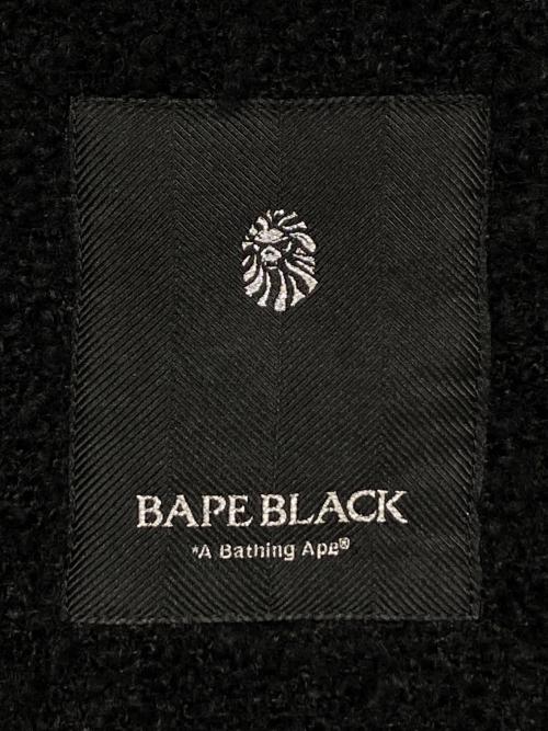 A BATHING APE（ア ベイシング エイプ）A BATHING APE (ア ベイシング エイプ) COLLARLESS TWEED JACKET ブラック サイズ:Lの古着・服飾アイテム