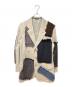 Yohji Yamamoto pour homme（ヨウジヤマモト プールオム）の古着「4ポケット大見返しJ / パッチワーク リネンジャケット」｜ホワイト×ブラウン