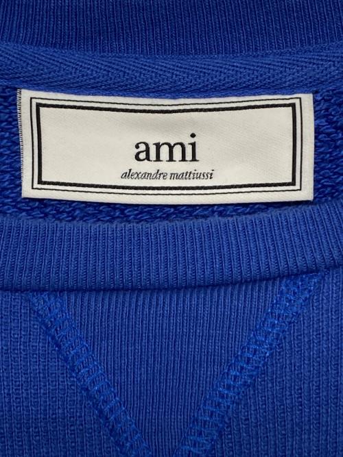AMI Alexandre Mattiussi（アミアレクサンドルマテュッシ）AMI Alexandre Mattiussi (アミアレクサンドルマテュッシ) ロゴワッペンスウェット ブルー サイズ:XSの古着・服飾アイテム