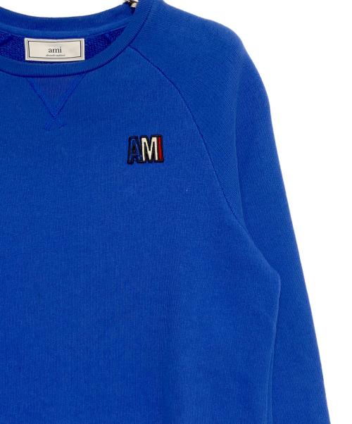 AMI Alexandre Mattiussi（アミアレクサンドルマテュッシ）AMI Alexandre Mattiussi (アミアレクサンドルマテュッシ) ロゴワッペンスウェット ブルー サイズ:XSの古着・服飾アイテム