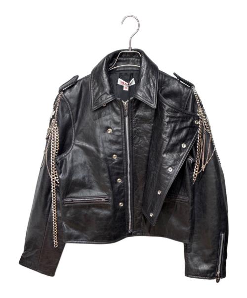masu（エムエーエスユー）MASU (エムエーエスユー) 24AW WEB SINGLE RIDERS JACKET ブラック サイズ:44の古着・服飾アイテム