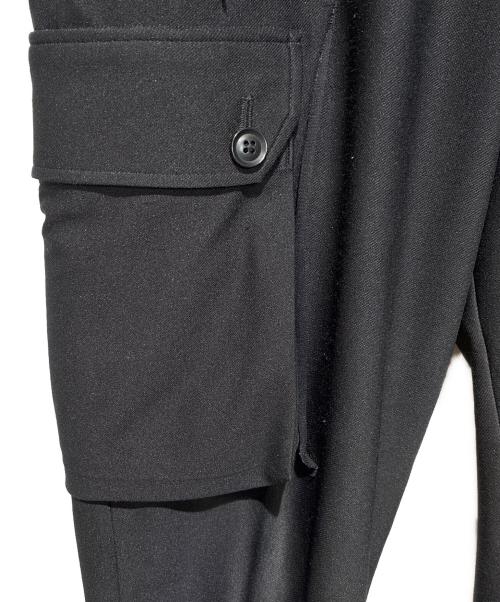 GROUND Y（グラウンドワイ）GROUND Y (グラウンドワイ) Jersey Twill Military Cargo Pants ブラック サイズ:3の古着・服飾アイテム