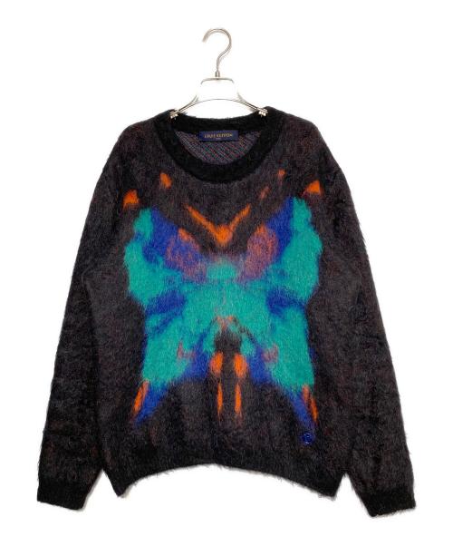 LOUIS VUITTON（ルイ ヴィトン）LOUIS VUITTON (ルイ ヴィトン) バタフライモチーフモヘア混ニット ブラック サイズ:Lの古着・服飾アイテム