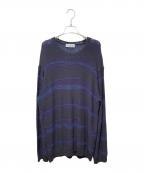 Yohji Yamamoto pour hommeヨウジヤマモト プールオム）の古着「5G BORDER COLOR-BLOCKED ROUND NECK」｜ブラック×ネイビー