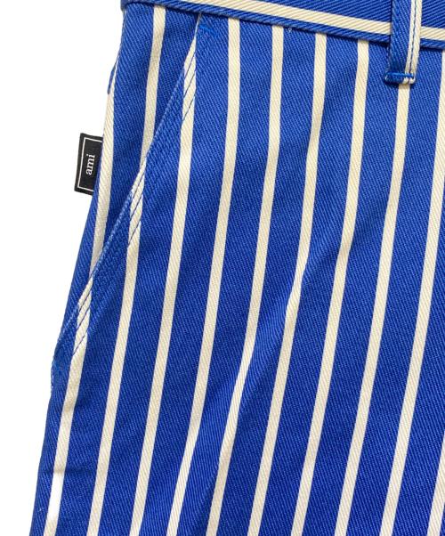 AMIPARIS（アミパリス）AMIPARIS (アミパリス) ストライプショートパンツ ブルー×ホワイト サイズ:26の古着・服飾アイテム