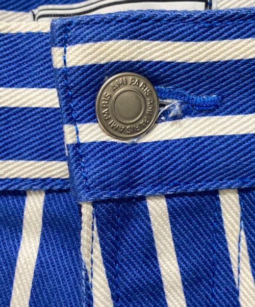 AMIPARIS（アミパリス）AMIPARIS (アミパリス) ストライプショートパンツ ブルー×ホワイト サイズ:26の古着・服飾アイテム