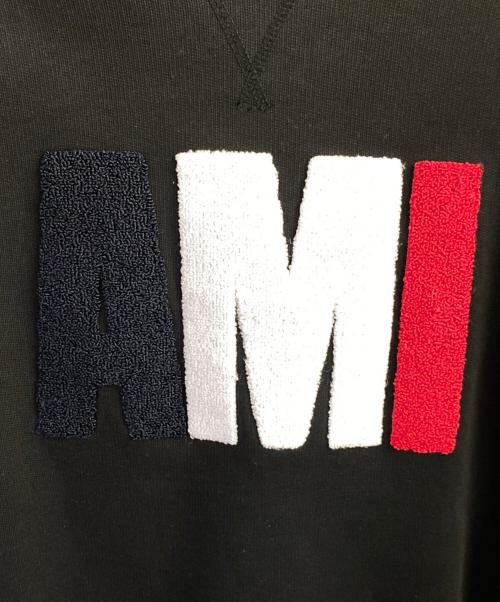 AMIPARIS（アミパリス）AMIPARIS (アミパリス) クルーネックロゴスウェット ブラック サイズ:ＸＳの古着・服飾アイテム