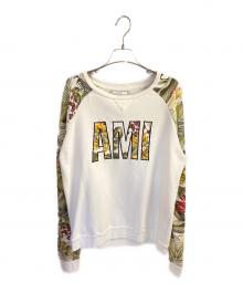 AMIPARIS（アミパリス）の古着「ボタニカルクルーネックスウェット」｜ホワイト×グリーン