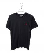 AMIPARISアミパリス）の古着「ハートロゴ刺繍Tシャツ」｜ブラック