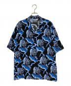 Hysteric Glamourヒステリックグラマー）の古着「アロハシャツ」｜ブルー×ブラック