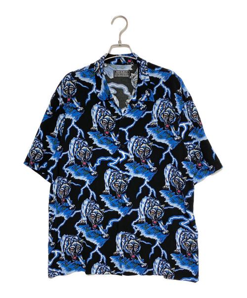 Hysteric Glamour（ヒステリックグラマー）Hysteric Glamour (ヒステリックグラマー) アロハシャツ ブルー×ブラック サイズ:XLの古着・服飾アイテム