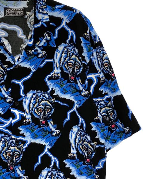 Hysteric Glamour（ヒステリックグラマー）Hysteric Glamour (ヒステリックグラマー) アロハシャツ ブルー×ブラック サイズ:XLの古着・服飾アイテム