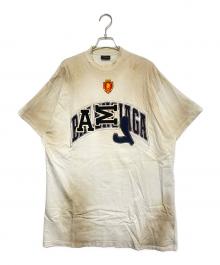 BALENCIAGA（バレンシアガ）の古着「クラッシュダスト加工ワッペンTシャツ」｜ホワイト