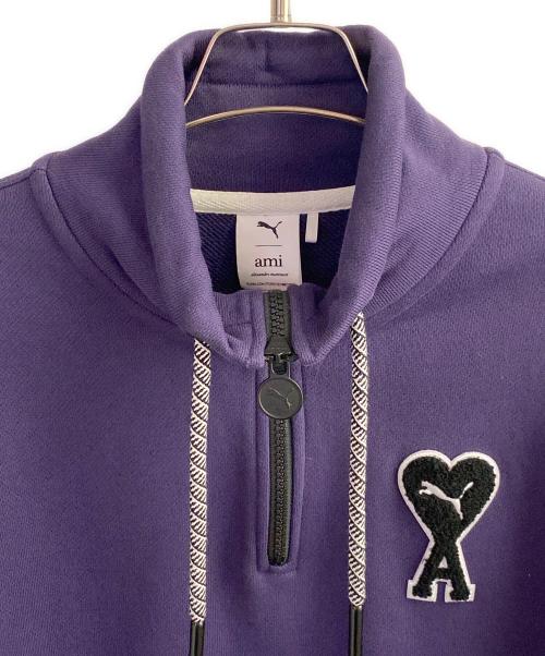 AMI Alexandre Mattiussi（アミアレクサンドルマテュッシ）AMI Alexandre Mattiussi (アミアレクサンドルマテュッシ) PUMA (プーマ) ハーフジップスウェット パープル サイズ:XSの古着・服飾アイテム