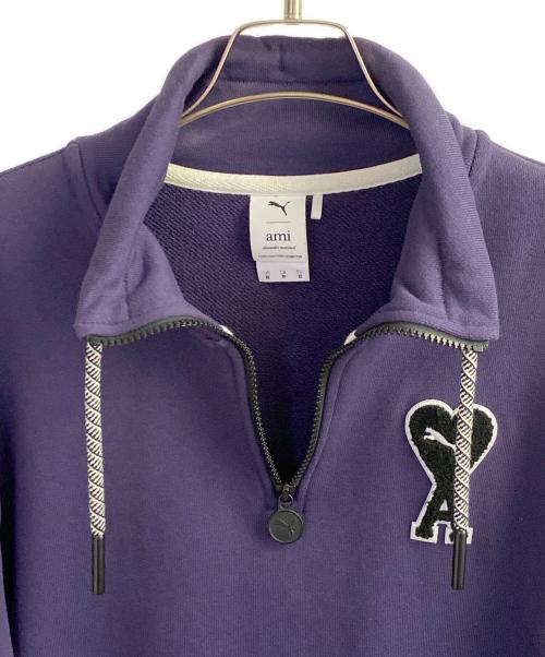 AMI Alexandre Mattiussi（アミアレクサンドルマテュッシ）AMI Alexandre Mattiussi (アミアレクサンドルマテュッシ) PUMA (プーマ) ハーフジップスウェット パープル サイズ:XSの古着・服飾アイテム
