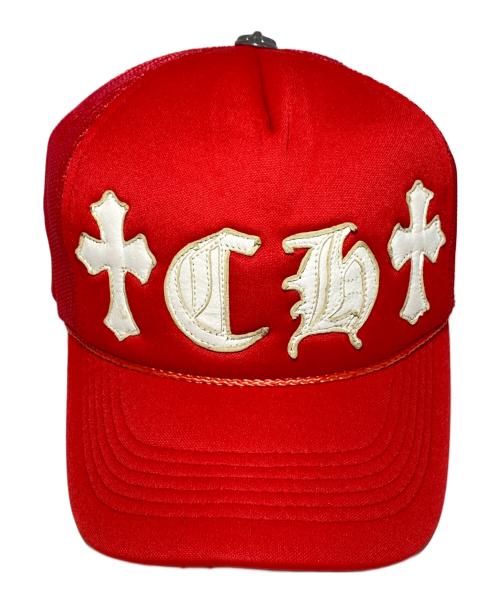 CHROME HEARTS（クロムハーツ）CHROME HEARTS (クロムハーツ) クロスパッチレザーメッシュキャップ レッド サイズ:-の古着・服飾アイテム
