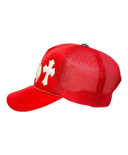 CHROME HEARTS（クロムハーツ）CHROME HEARTS (クロムハーツ) クロスパッチレザーメッシュキャップ レッド サイズ:-の古着・服飾アイテム