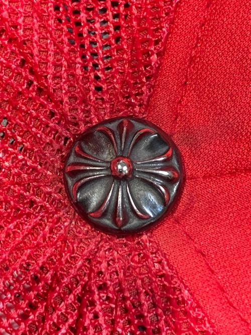 CHROME HEARTS（クロムハーツ）CHROME HEARTS (クロムハーツ) クロスパッチレザーメッシュキャップ レッド サイズ:-の古着・服飾アイテム