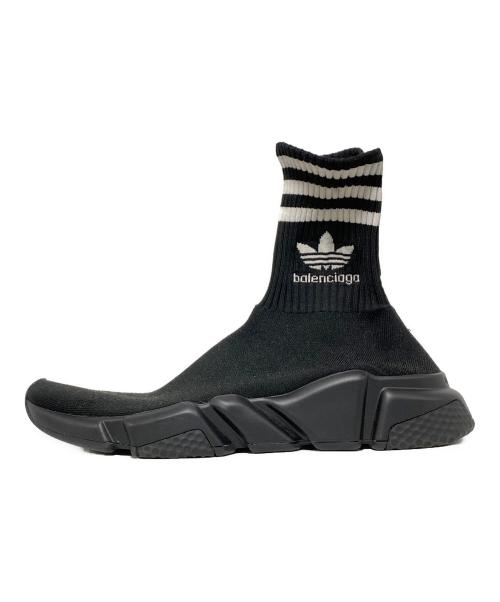 BALENCIAGA（バレンシアガ）BALENCIAGA (バレンシアガ) adidas (アディダス) スピードトレーナー ソックススニーカー ブラック サイズ:26.5cmの古着・服飾アイテム