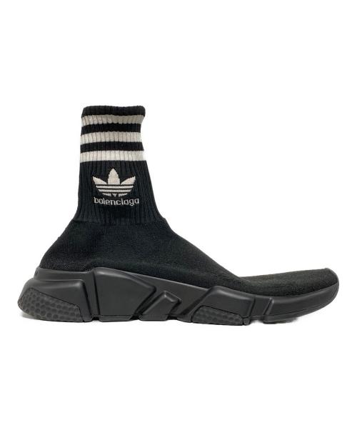 BALENCIAGA（バレンシアガ）BALENCIAGA (バレンシアガ) adidas (アディダス) スピードトレーナー ソックススニーカー ブラック サイズ:26.5cmの古着・服飾アイテム