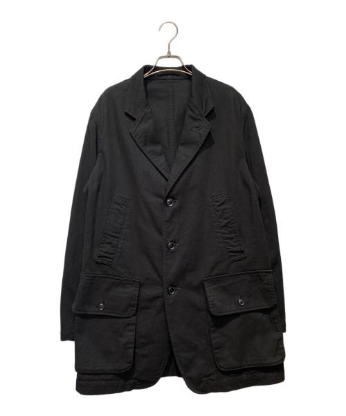 BLACK Scandal Yohji Yamamoto（ブラックスキャンダルヨウジヤマモト）BLACK Scandal Yohji Yamamoto (ブラックスキャンダルヨウジヤマモト) COTTON DRILL SINGLE BREASTED JACKET WITH BOX POCKETS ブラック サイズ:3の古着・服飾アイテム