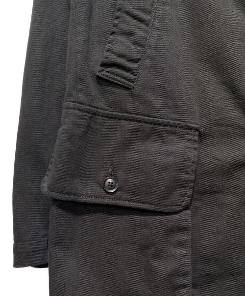 BLACK Scandal Yohji Yamamoto（ブラックスキャンダルヨウジヤマモト）BLACK Scandal Yohji Yamamoto (ブラックスキャンダルヨウジヤマモト) COTTON DRILL SINGLE BREASTED JACKET WITH BOX POCKETS ブラック サイズ:3の古着・服飾アイテム