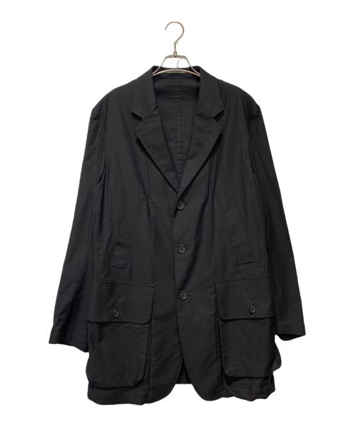 Yohji Yamamoto pour homme（ヨウジヤマモト プールオム）Yohji Yamamoto pour homme (ヨウジヤマモト プールオム) COTTON TWILL NOTCHED LAPEL JACKET ブラック サイズ:3の古着・服飾アイテム