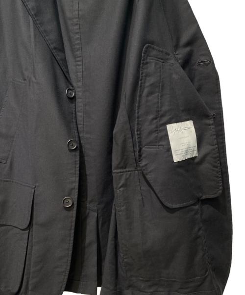 Yohji Yamamoto pour homme（ヨウジヤマモト プールオム）Yohji Yamamoto pour homme (ヨウジヤマモト プールオム) COTTON TWILL NOTCHED LAPEL JACKET ブラック サイズ:3の古着・服飾アイテム