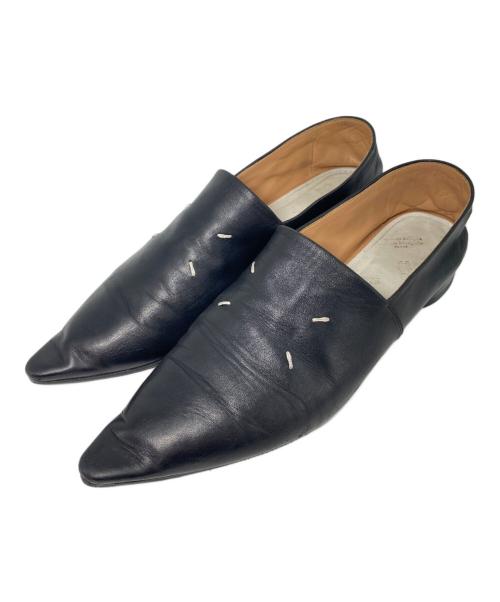 Maison Margiela（メゾンマルジェラ）Maison Margiela (メゾンマルジェラ) Pointed Toe Leather Shoes ブラック サイズ:41の古着・服飾アイテム