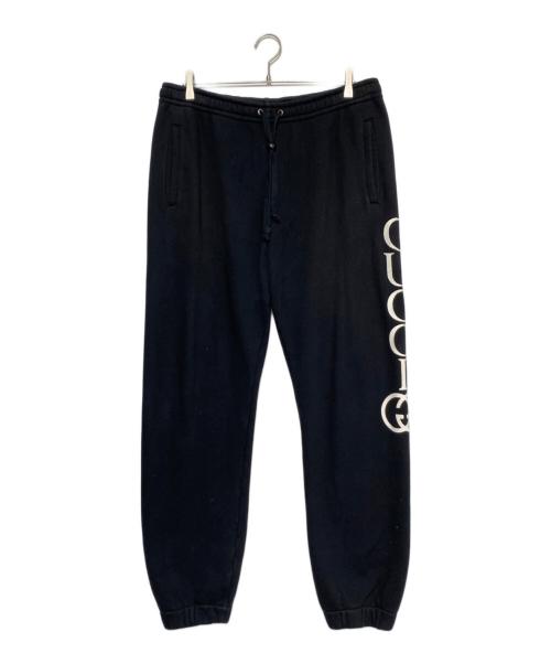 GUCCI（グッチ）GUCCI (グッチ) ロゴ スウェットパンツ ブラック サイズ:XLの古着・服飾アイテム