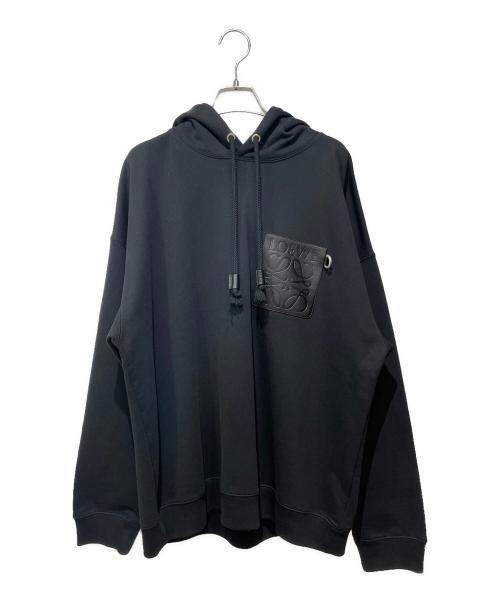 LOEWE（ロエベ）LOEWE (ロエベ) ANAGRAM PATCH POCKET HOODIE ブラック サイズ:Lの古着・服飾アイテム