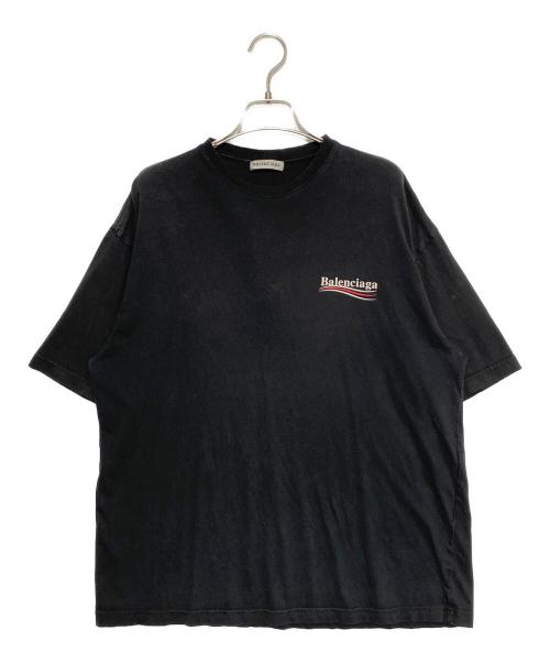 BALENCIAGA（バレンシアガ）BALENCIAGA (バレンシアガ) キャンペーンロゴ バックプリントカットソー ブラック サイズ:Mの古着・服飾アイテム