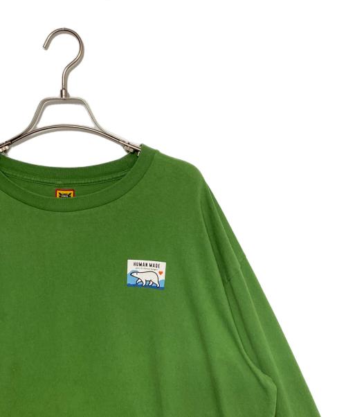 HUMAN MADE（ヒューマンメイド）HUMAN MADE (ヒューマンメイド) GRAPHIC L/S T-SHIRT 黄緑 サイズ:XXLの古着・服飾アイテム