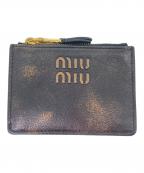 MIU MIUミュウミュウ）の古着「ナッパレザーカードケース」｜ブラック