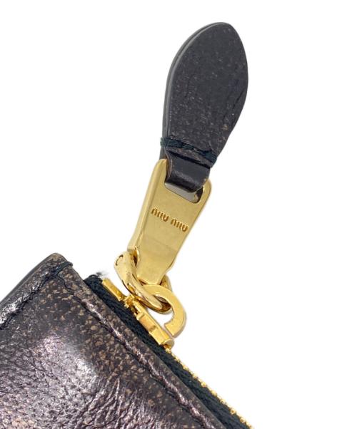 MIU MIU（ミュウミュウ）MIU MIU (ミュウミュウ) ナッパレザーカードケース ブラックの古着・服飾アイテム