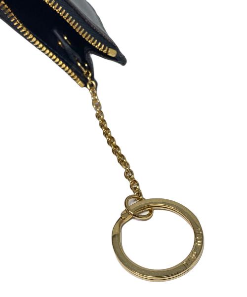 MIU MIU（ミュウミュウ）MIU MIU (ミュウミュウ) ナッパレザーカードケース ブラックの古着・服飾アイテム