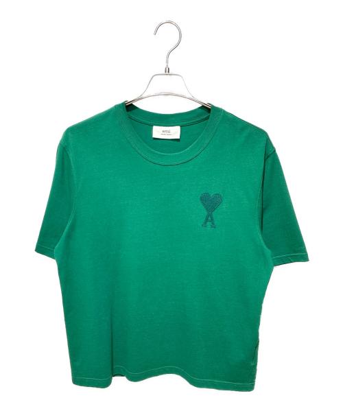 AMI Alexandre Mattiussi（アミアレクサンドルマテュッシ）AMI Alexandre Mattiussi (アミアレクサンドルマテュッシ) ハートロゴ刺繍Tシャツ グリーン サイズ:Sの古着・服飾アイテム