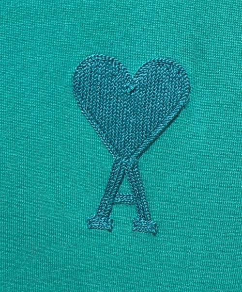 AMI Alexandre Mattiussi（アミアレクサンドルマテュッシ）AMI Alexandre Mattiussi (アミアレクサンドルマテュッシ) ハートロゴ刺繍Tシャツ グリーン サイズ:Sの古着・服飾アイテム