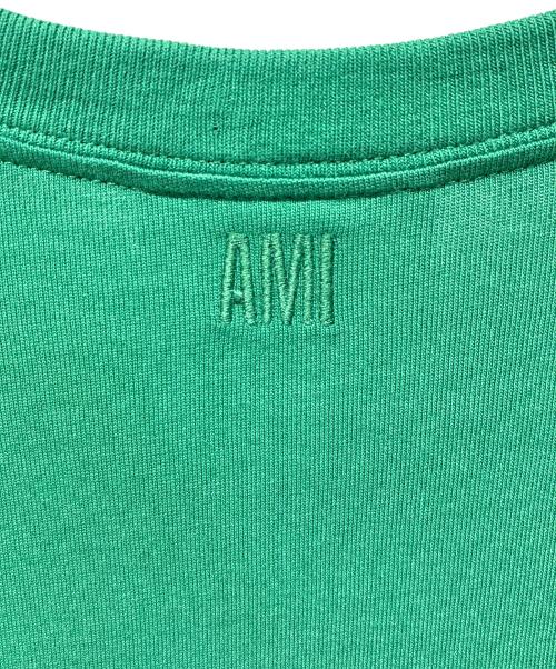 AMI Alexandre Mattiussi（アミアレクサンドルマテュッシ）AMI Alexandre Mattiussi (アミアレクサンドルマテュッシ) ハートロゴ刺繍Tシャツ グリーン サイズ:Sの古着・服飾アイテム
