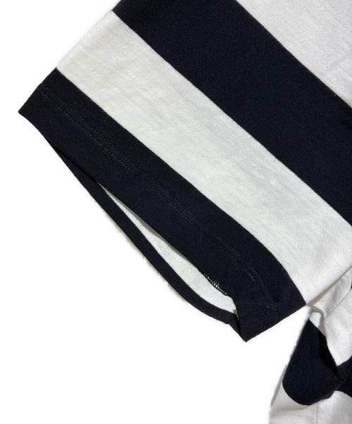 AMI Alexandre Mattiussi（アミアレクサンドルマテュッシ）AMI Alexandre Mattiussi (アミアレクサンドルマテュッシ) ハートロゴボーダーTシャツ ブラック×ホワイト サイズ:Mの古着・服飾アイテム