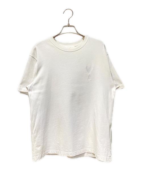 AMI Alexandre Mattiussi（アミアレクサンドルマテュッシ）AMI Alexandre Mattiussi (アミアレクサンドルマテュッシ) ハートロゴ刺繍Tシャツ ホワイト サイズ:XSの古着・服飾アイテム